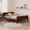 The Living Store Massivholzbett Dunkelbraun Kiefer 120x200 Produktbild-Vorschau 1