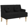 vidaXL Ławka z poduszką czarna 113x64,5x75,5 cm tkanina Podgląd zdjęcia produktu 1