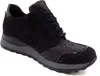 A studio shot of a black women's sneaker with a snake-print accent. Náhled obrázku produktu