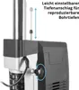 Close-up of a drill press depth stop adjustment mechanism. Produktbild-Vorschau