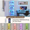 VOWNER Eckregal mit Glastüren, 205cm Beleuchtete Vitrine Produktbild-Vorschau 4