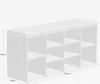 A diagram of a white shoe cabinet with dimensions indicated. Voir les images du produit