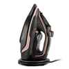 A cordless steam iron with its charging base, shown from a side-diagonal angle against a white background. Produktbild-Vorschau