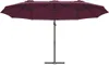 vidaXL Sonnenschirm Bordeauxrot 372 x 198 x 243 cm Produktbild-Vorschau 4