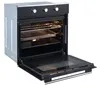 An open built-in oven shown from a front-left angle against a white background. Produktbild-Vorschau