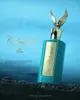 A bottle of Emir Celestial Eau de Parfum is displayed against a blue background, with dark rocks in the foreground. Podgląd zdjęcia produktu