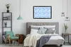 MuchoWow® Gerahmtes Poster Blumen - Muster - Blau 90x60 cm Produktbild-Vorschau 5