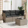 CLORIS 4-tlg. Garten-Sofagarnitur - mit Kissen - Grau Poly Produktbild-Vorschau 1