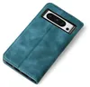 A teal flip-style phone case for a Google Pixel 8 Pro is shown on a white background. Produktbild-Vorschau