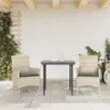 Gartenstühle mit Kissen 2 Stk. Hellgrau Poly Rattan Produktbild-Vorschau 3