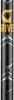 A close-up of a black trekking pole with a yellow logo and text. Produktbild-Vorschau