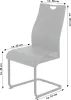 A diagram of a chair with dimensions indicated by arrows and text. Produktbild-Vorschau