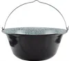 A black enamel pot with a handle and a speckled gray interior, shown against a white background. Anteprima dell’immagine prodotto