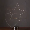 LED Dekoleuchte Herz/Stern - wechselbarer Aufsatz - H: 50cm - Batterie - Timmer - silber Produktbild-Vorschau