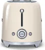 A cream-colored Smeg toaster with chrome accents is shown from the front against a white background. Produktbild-Vorschau