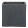 A square, dark gray planter pot with a textured surface, shown from the front against a white background. Podgląd zdjęcia produktu