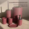 Badset 6-teilig, Badezimmer Zubehörset, Badaccessoires Rot Produktbild-Vorschau 3
