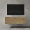 doporro Mobile Porta TV Sospeso 100 cm con Anta Marrone Anteprima dell’immagine prodotto 3