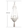 A macrame hanging basket for pets, with dimensions indicated. Produktbild-Vorschau
