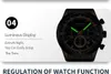 A close-up marketing image of a CURREN watch, highlighting its luminous display feature. Produktbild-Vorschau