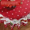 Runde Tischdecke, Weihnachtsdekoration Blumen Tischdecke Produktbild-Vorschau 7