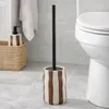 Brosse de toilettes en grès rayé - moka - Tendance Voir les images du produit 2