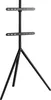 A black metal TV stand with a tripod base and two horizontal mounting bars. Podgląd zdjęcia produktu