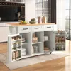 Carrello da cucina con piano di lavoro pieghevole, isola da Anteprima dell’immagine prodotto 2