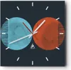 Wanduhr - Quadrat - Glasuhr - Abstraktion Blau Rot - Produktbild-Vorschau 1
