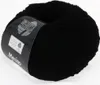 A ball of black yarn with a label wrapped around it. Produktbild-Vorschau