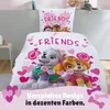 A Paw Patrol themed duvet cover and pillowcase set with cartoon dogs and hearts. Produktbild-Vorschau