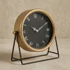Goldene Tischuhr auf Metallständer KORA, Ø 21 cm Produktbild-Vorschau 3