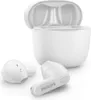 A pair of white Philips in-ear wireless earbuds and their charging case are displayed against a white background. Podgląd zdjęcia produktu
