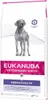 A bag of Eukanuba Veterinary Diets Dermatosis FP dog food. Produktbild-Vorschau