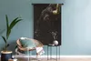 MuchoWow® Wandteppich Wandbehang Bison - Schwarz - Gold Produktbild-Vorschau 5