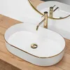 Lavabo da Appoggio in Vetroceramica Rea Nadia White Gold Anteprima dell’immagine prodotto 3