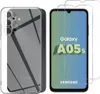A clear product shot of a phone case and two screen protectors next to a smartphone displaying its model name. Produktbild-Vorschau