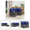 The Living Store 3-tlg. Garten-Lounge-Set mit Kissen Grau Produktbild-Vorschau 1