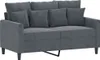 vidaXL 3-tlg. Sofagarnitur mit Kissen Dunkelgrau Samt Produktbild-Vorschau 4