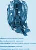 The back of a blue backpack with camouflage pattern, showing its ergonomic features and adjustable straps. Náhľad obrázku produktu