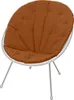 A close-up studio shot of a round chair cushion with a white woven frame and silver legs. Anteprima dell’immagine prodotto
