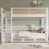 Letto a castello Flieks in rattan 90x200cm con 3 cassetti, Anteprima dell’immagine prodotto 2