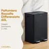 CASABEL Pattumiera, 2x30L, nero, acciaio inox, Pattumiera Anteprima dell’immagine prodotto 2