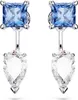 A pair of Swarovski earrings with blue square-cut stones and clear pear-cut stones. Produktbild-Vorschau
