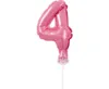 Dekoracja tortu mini balon foliowy różowy cyfra 4 Podgląd zdjęcia produktu 1