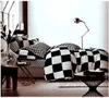 Bettwäsche 200 x 200 cm Kariert Bettbezug Set Schwarz Weiß Produktbild-Vorschau 2