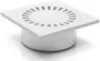 A white square shower drain with a circular grate is shown on a white background. Náhľad obrázku produktu