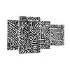 Bilder auf glas - 4 Teile - Op-Art. Schwarz Weiß - 120x70cm Produktbild-Vorschau 1