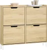 SoBuy Schuhschrank FSR100-N aus hellem Holz mit vier Türen auf weißem Hintergrund Náhľad obrázku produktu
