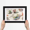 Bild 30x20 MDF-Rahmen, Wandkunst Schmetterlinge und Blumen Produktbild-Vorschau 3